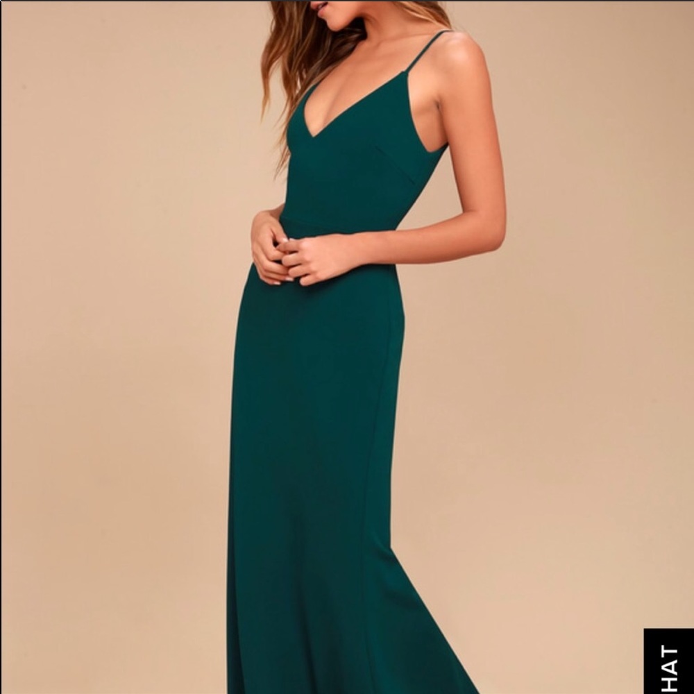 lulus emerald green gown N w/o T